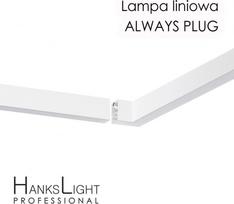 „HanksLight“ LED lubinis šviestuvas, baltas, linijinis, aliuminis, pakabinamas, su kištukinio prijungimo galimybe, 1200 mm, žemyn 36 W, 4000 K