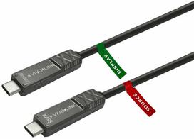 Kabelis USB VivoLink USB-C - USB-C 15 m Juodas (USB-C į USB-C kabelis 15 m)
