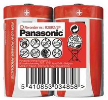 „Panasonic“ vienkartinės cinko anglies D baterijos, 2 vnt. pakuotėje
