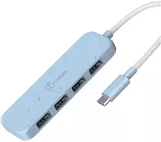 USB šakotuvas j5create JCH341EC USB 3.2 Gen 1 (3.1 Gen 1) Type-C 10000Mbit/s Cyjan