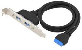 HUB USB Conceptronic Slotowa blacha 19 Pin Dual 2x USB-A 3.0 Ports sw