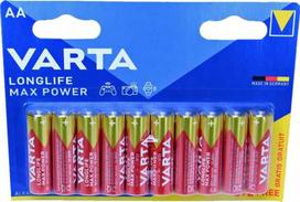 Varta Longlife Max Power AA baterijos, 10 vnt. (8+2)