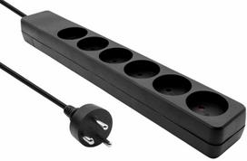 Maitinimo kabelis MicroConnect Microconnect MC-GRU0605DKB skirstytuvas 5 m 6 x tinklo lizdai Vidinis juodas