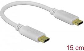 Kabelis USB Delock USB-C - USB-C 0.15 m Baltas (85357)