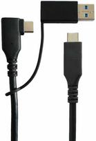 Kabelis USB MicroConnect USB-A + USB-C - USB-C 1 m Juodas (USB3.0, C kištukas kampinis ir A tipo)