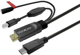 Kabelis USB VivoLink USB-C - USB-B 7.5 m Juodas (PROUSBCHDMIUSBB7.5-CHARGE)
