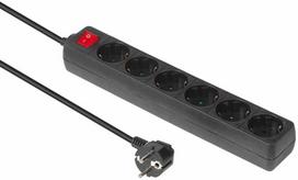 Maitinimo kabelis MicroConnect MC-GRU00615BS skirstytuvas 1,5 m 6 x tinklo lizdai Vidinis juodas