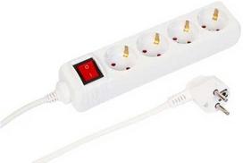 Maitinimo kabelis MicroConnect MC-GRU00415WS skirstytuvas 1,5 m 4 x elektros lizdai, skirti naudoti viduje, baltas