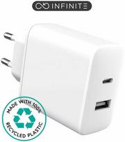 Įkroviklis eStuff INFINITE GRS* USB 1x USB-A 1x USB-C 20W/12W Baltas (ES637031-BULK)