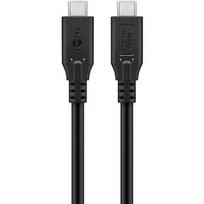 Goobay USB4 Gen 3x2 cable, USB-C plug > USB-C plug, 40Gbit/s (black, 1 meter, PD, charging with up to 100 watts) 74191