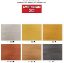 Royal Talens Akrilinė dažai - Talens - AMSTERDAM - Metalizuota - 6 x 20 ml - Skiedžiama vandeniu