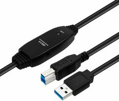 USB MicroConnect USB-A - USB-B laidas 7 m Juodas (Active USB 3.2 Gen 1 A-B 7 m)