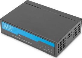 Šakotuvas Switch Digitus niezarządzalny 5-portowy Gigabit Ethernet 10/100/1000 Mini Metal Box (DN-80202-1)