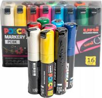 Uni MARKER PLAKATOWY UNI POSCA PC- 8K Rinkinys 16KOLORÓW