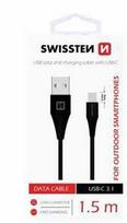 Kabelis USB Swissten 71504403 USB 3.2 Gen 1 (3.1 Gen 1) USB A USB C 1,5 m Juodas