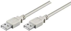 Neutralle USB laidas (2.0), USB A vyriškas - USB A vyriškas, 1,8 m, pilkas, didelės spartos, EOL