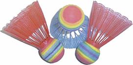 Spartan plunksniniai kamuoliukai/badmintono kamuoliukai, 3 vnt., neoninės spalvos