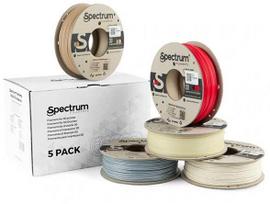 Spectrum Filament PLA specials 5x250g, mišinys, Stone Light, Stone Dark, Thermoactiv Raudona, Wood OAK, Glow Žalias