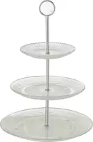 Boltze stiklinė lėkštė su trimis pakopomis, reljefas, 35 cm