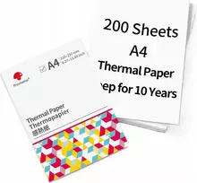 Phomemo termopopieriaus lakštai baltas A4 210mm 200 vnt., skirtas Phomemo M832 M833 M08F / Q22-DZF2-RMSG10-A4.
