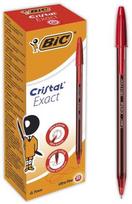 Bic BIC Cristal Exact Kuglepenne med Tynd Spids (0,7 mm) - Rød, 20 stk. i Kartonboks 46x55x153mm (20stk)