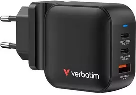 Verbatim, Įkroviklis GaN USB 3.0, USB C, pilka, 70W, wymienne antgaliai C,G,A