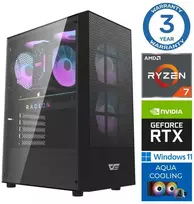 Stacionarus kompiuteris INTOP AQUA Ryzen 7 7700X 64GB DDR5 2TB SSD M.2 NVME+2TB RTX5060Ti 16GB WIN11 (RW44995WH)