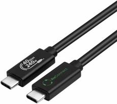 Kabelis USB MicroConnect USB-C - USB-C 0.5 m Juodas (ReConnect USB4 Gen 3x2 kabelis)