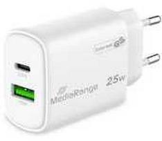 Įkroviklis MediaRange GaN 1 USB-A 1 USB-C 25W (MRMA112-2)