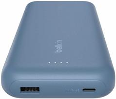 „Belkin“ nešiojamoji baterija, 20 000 mAh, mėlyna, 30 W, integruotas USB-C korpusas, BPB024hqBL