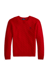 Polo Ralph Lauren - Cable-Knit Wool-Cashmere Sweater - Apvalios apykaklės megztinis - Raudona