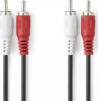 Kabelis Nedis 2 x RCA 1 m (CAGL24200BK10)