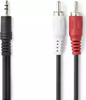 Kabelis Nedis 3.5mm 2 x RCA 1m (CAGL22200BK10)