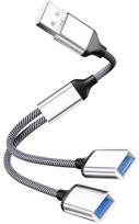 HUB USB MicroConnect USB-A į 2x USB-A moteriška jungtis, Sidabrinis, perdavimo sparta 480Mbps