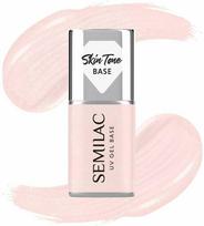 Semilac SEMILAC Skin Tone dengiamasis pagrindas hibridiniams lakams pusiau permatomas Glitter Rose 7 ml