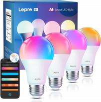LEPRO B1-EU-4 E27 Wi-Fi LED Bulbs, 4-Pack