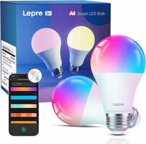 LEPRO B1-EU-2 Smart LED E27 Wi-Fi Light Bulb, 2 vnt.