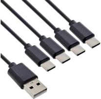 Inline Kabelis USB Delock USB-A - 4x USB-C 1 m Juoda
