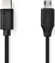 Nedis USB-C – micro-B USB laidas, 1 m juodas (CCGL60750BK10)