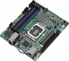 ASRock pagrindinė plokštė W680D4ID-2T/G5/X550 mini-DTX Sockel 1700 DDR5, tik viena