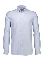 Lindbergh Black - 1927: Pinpoint Oxford Shirt Wf L/S - Oksfordo marškiniai - Mėlyna