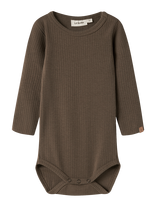 Lil'Atelier - Nbmgabo Bib Ls Slim Body Lil - Marškinėliai ilgomis rankovėmis - Ruda
