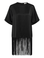 Soaked - Slverona Fringe Blouse - Marškinėliai trumpomis rankovėmis - Juoda