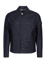 Stone Island - Indigo Denim Rinsed Jacket - Džinsinis švarkas be pamušalo - Tamsiai mėlyna