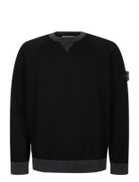 Stone Island - Crewneck Sweater In Raw Hand Organic Cotton - Apvalios apykaklės megztinis - Juoda