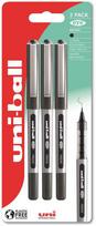 UNIBALL Uni-ball eye 150 3 vnt. juodų rutulinių rašiklių, linijos plotis 0,2 mm, mikro
