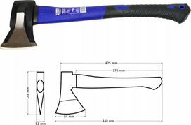 Kirvis-pleištas skaldymui 1kg 44 cm stikloplastikiniu kotu GEKO PREMIUM G72231