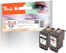 Peach Patrone Canon PG-575XL/CL-576XL daugiapakis, atnaujintas juodų ir spalvotų rašalo kasečių rinkinys