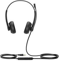 Ausinės Yealink UH34 Dual UC Ausinių rinkinys su laidu su lankeliu ant galvos Biuro/centrum telefoniczne USB Typu-A Juodas