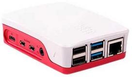 Raspberry Pi 4 dėklas – raudona/balta
